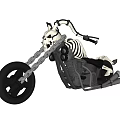 Unique Custom Motorcycle Design With Skull Handlebar Chain Accents And Chrome Details