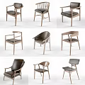 Stylish Modern Armchairs In Various Styles With Leather Seats And Wooden Frames