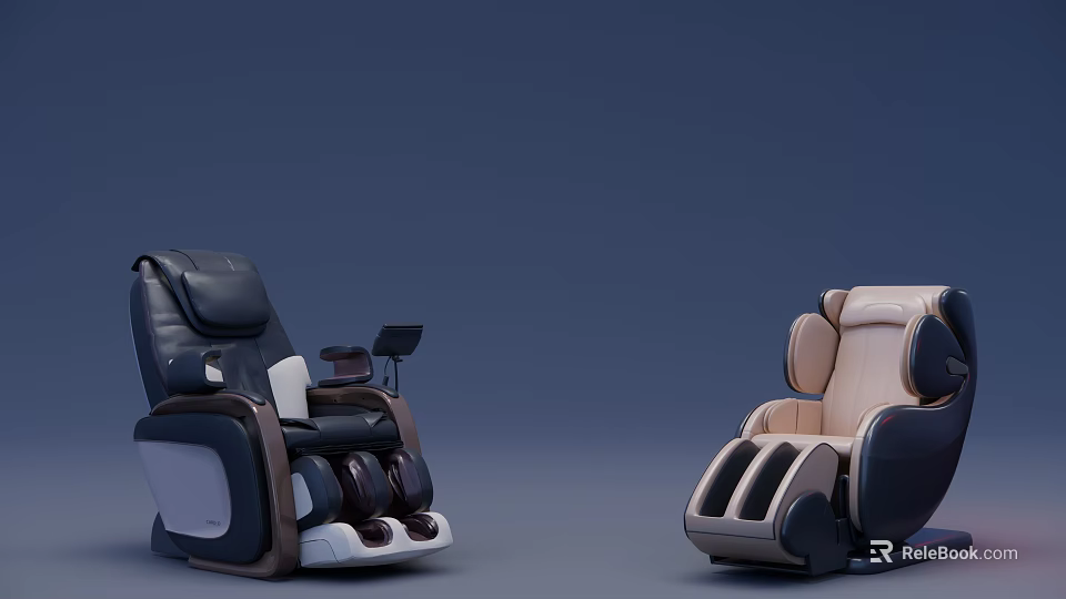 Modern Dual Tone Massage Chairs With Ergonomic Design And Leg Massage Function 3d model 