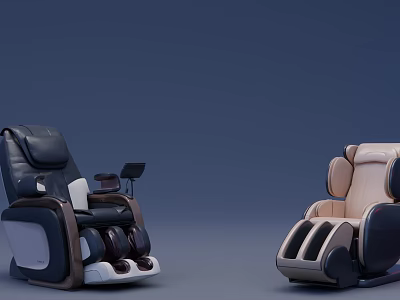 Modern Dual Tone Massage Chairs With Ergonomic Design And Leg Massage Function 3d model