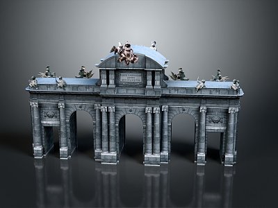 Gate House Stone Gate House Gate Post Stone Gate Post Ruin Gate Post Arch Stone Post Outdoor Articles Realistic Model 3d model