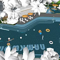 Pool view Modern swimming pool 3d model