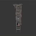 Industrial Metal Platform Structure With Steel Frame Railing And Ladder