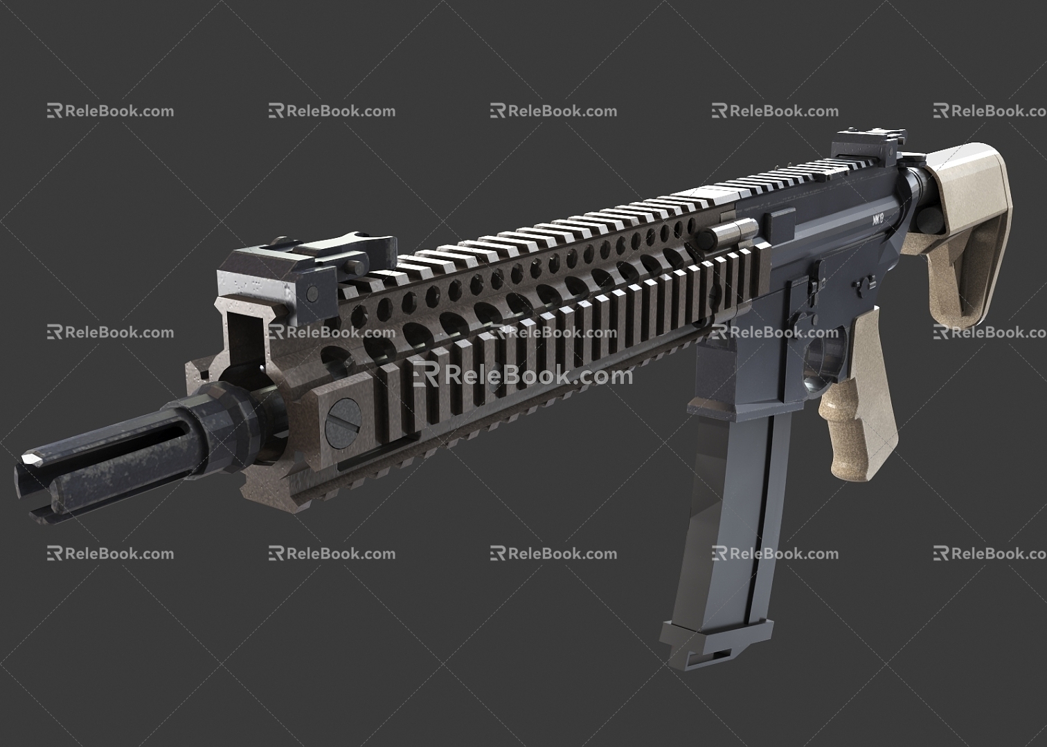 MK18 rifle gun submachine gun pistol carbine military gun MK18 rifle gun 3d model