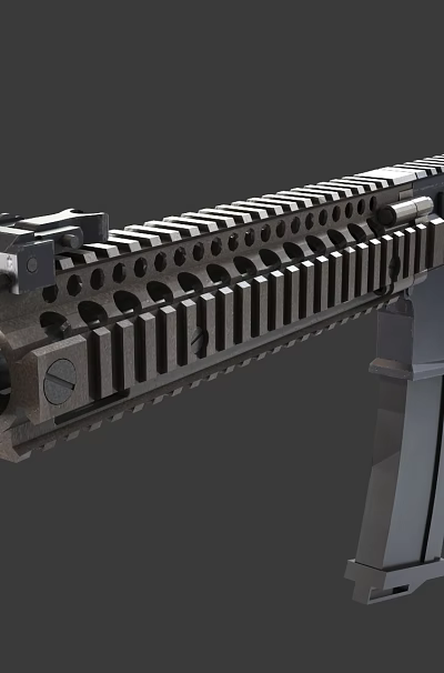 Modern Tactical Rifle With Picatinny Rail System Ergonomic Grip And Ventilated Handguard 3d model