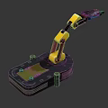 Modern Industrial Robotic Arm With Yellow Black Design And Stable Metal Base