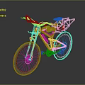 Red Frame Mountain Bike With Black Handlebars Seat Yellow Part Silver Rack And Thick Tires