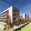 Modern School Primary School Architecture 3d model