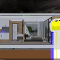 Modern Container Building Interior With Bedroom Design Large Windows And Green View