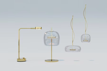 Modern lighting combination glass table lamp chandelier 3d model