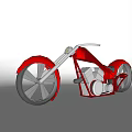 Red Futuristic Motorcycle With Large Wheels