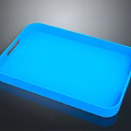 Durable Bright Blue Plastic Tray With Handle For Daily Household Use