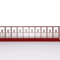 Guardrail railing fence wrought iron railing 3D model 3d model