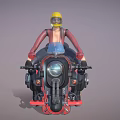 Modern toy stylized sci-fi hovercraft 3d model