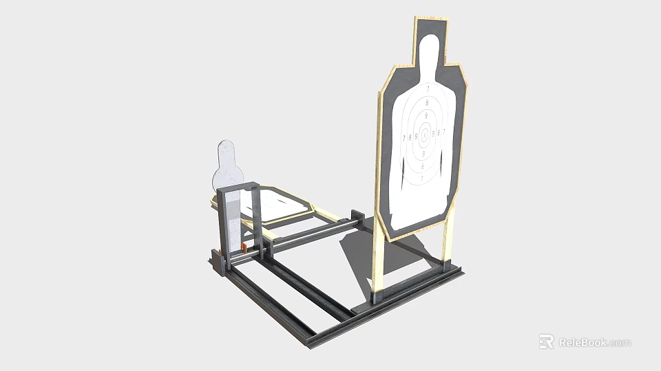 Sports Equipment Shooting Target Stand With Metal Frame And Humanoid Training Target 3d model 