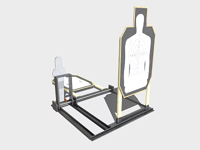 Sports Equipment Shooting Target Stand With Metal Frame And Humanoid Training Target 3d model