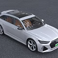 Silver Audi Station Wagon With Modern Sleek Exterior And LED Headlights