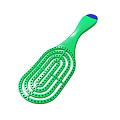 Green Ergonomic Comb With Multiple Rows And Blue Handle Grip 3d model