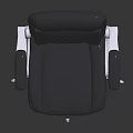 Black Office Chair With Diamond Quilted Backrest Silver Armrests Chrome Base And Swivel Casters