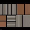 Various Modern Wall Panels With Different Colors And Striped Patterns 3d model