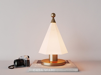 Modern medieval geometric pyramid table lamp 3d model