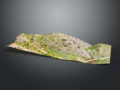 Lush Green Hills Covered With Vegetation Featuring Winding Road Natural Scenic Landscape 3d model