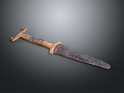 Ancient Rusted Vintage Metal Sword Historical Medieval Weapon Antique Artifact 3d model