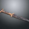 Ancient Rusted Vintage Metal Sword Historical Medieval Weapon Antique Artifact