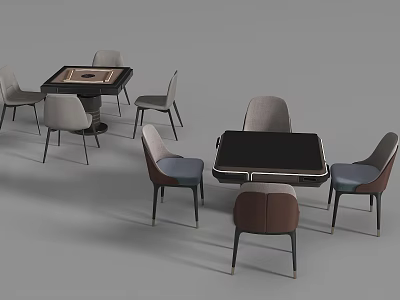 Modern Board Game Entertainment Tables With Comfortable Chairs For Leisure Space 3d model