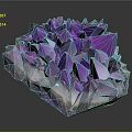 Decorative Ornament Set with Purple Crystal Cluster for Home Decor Accent