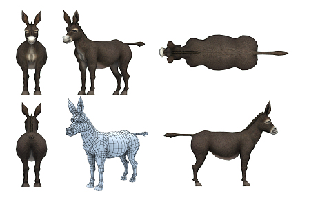 modern donkey 3d model