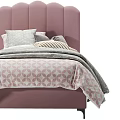 Cozy Single Bed Design With Pink And Green Headboard Patterned Quilt And Pillows