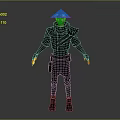 Game Movie Character With Black Outfit And Conical Hat Ninja Style Design