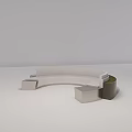 Modern Lounge Area Design With Curved Sofa Square Side Tables And Green Plant
