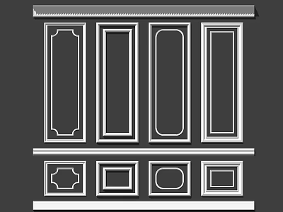 Decorative Panel Frame Line Designs Featuring Ornamental Linear Patterns And Shapes 3d model