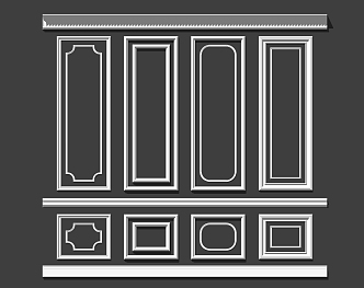 Simple European Line Wall Line Combination 3d model