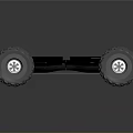 Four Wheeled Mechanical Base With Black Frame Large Tires And Metal Structure
