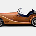 Orange Vintage Convertible Car With Classic Grille Large Wheels And Retro Design
