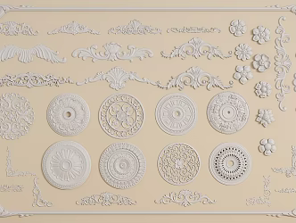 European-style Gypsum Carved Combination 3d model