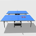 Blue Ping Pong Tables With Red Paddles And White Ball For Sports Equipment