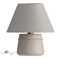 Elegant Modern Table Lamp With Textured Ceramic Base And White Fabric Shade 3d model