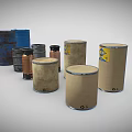 Industrial Equipment Rustic Metal Drums and Storage Barrels for Industrial Use