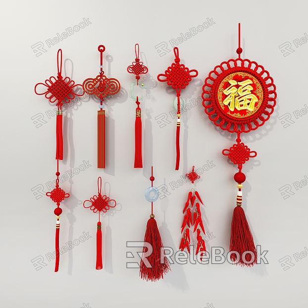 Chinese-style pendant tassel model