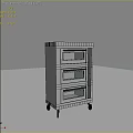 Stainless Steel Three Layer Kitchen Oven Appliance With Wheels And Glass Doors