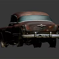 Rusted Vintage Classic Car with Old Retro Design and Weathered Exterior