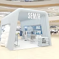 SEMR Shopping Mall Store With White Inflatable Structure Glass Windows Mannequins And Clothing Displays