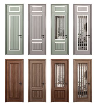 New Chinese Style Flat Door Single Door 3d model