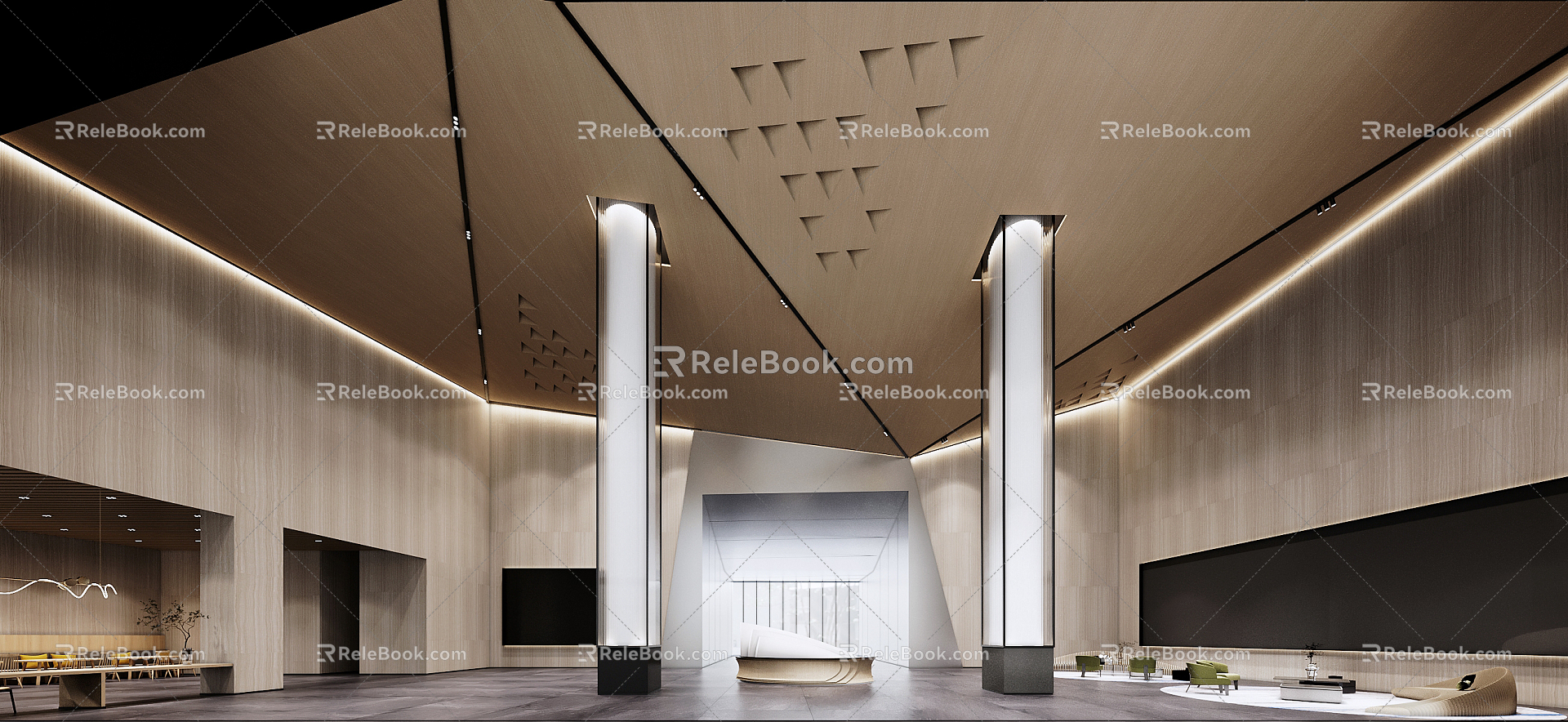 Modern Hall Lobby 3d model