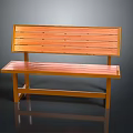 Wooden Bench Simple Design With Solid Wood Slatted Backrest And Seat
