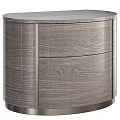 Elegant Modern Nightstand With Wood Grain Two Drawers And Metal Base